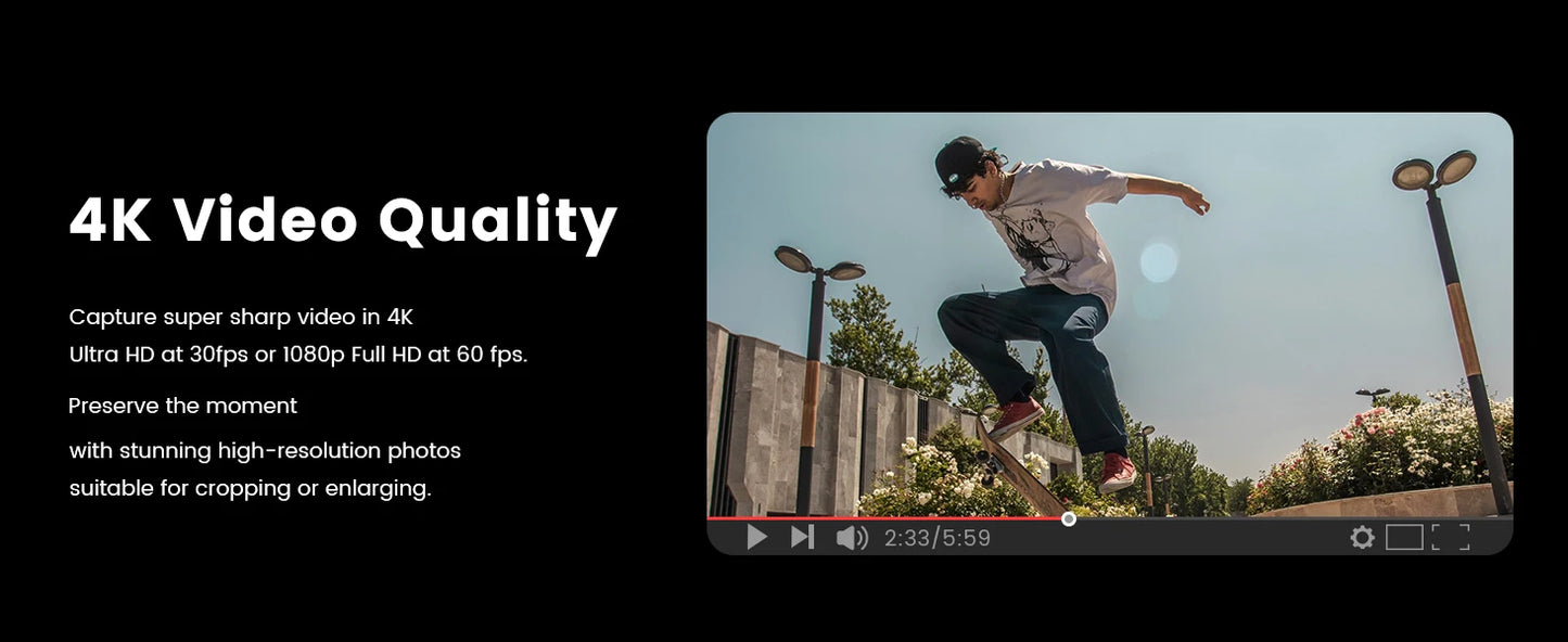 Gavonde Compact 4K Camera With WiFi Webcam 64MP Camcorder