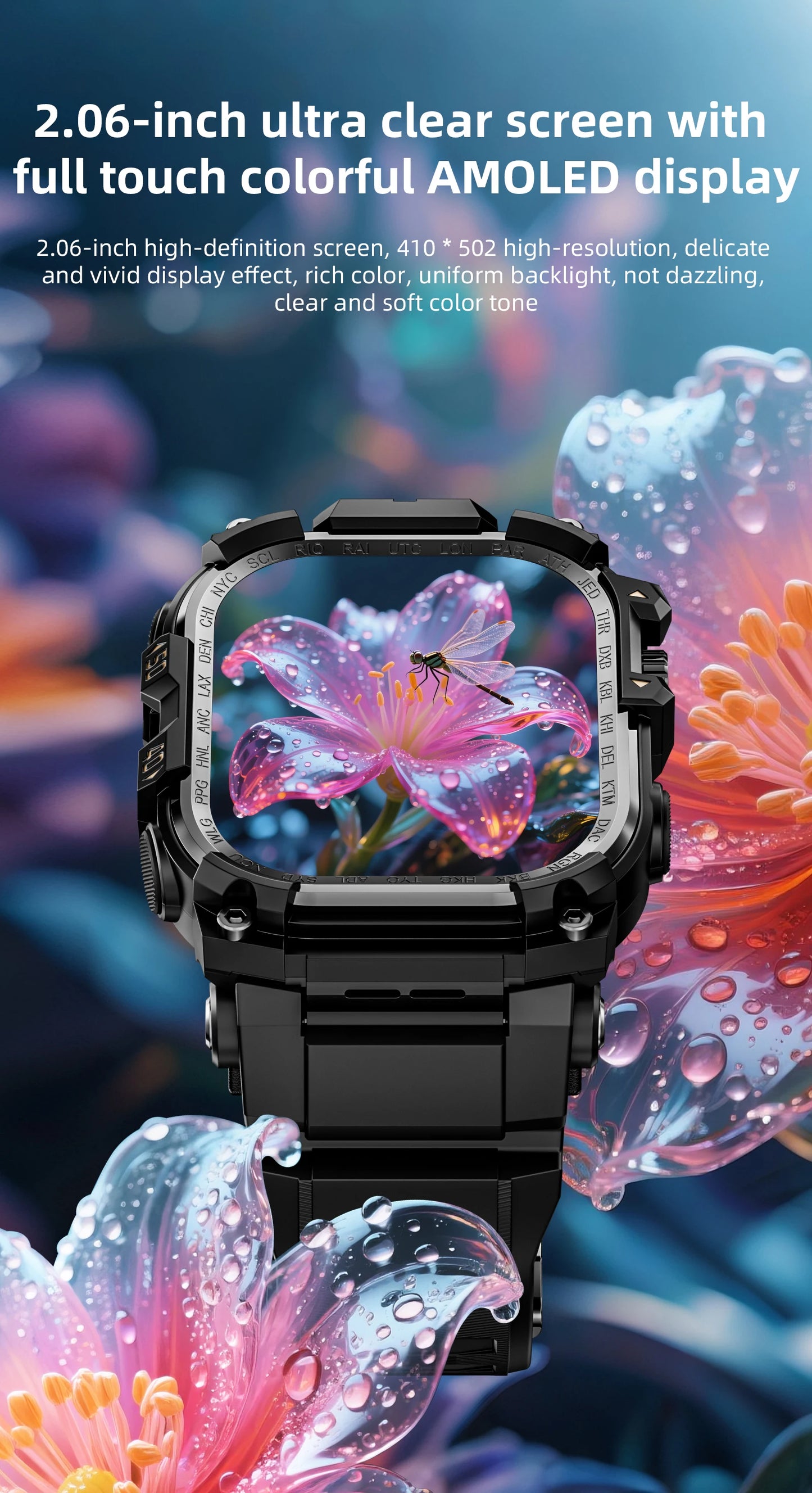 Lokmat Appllp 7 Max Android Smart Watch Phone Amoled Touch Screen Camera 4G WiFi SIM Card Outdoor Fitness Tracker