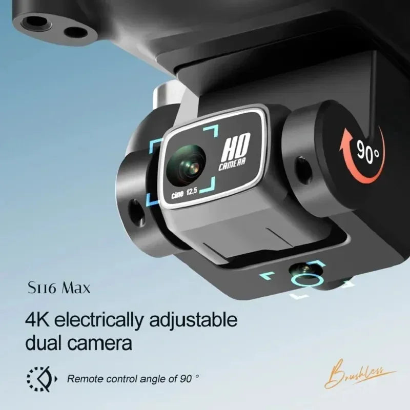 S116 MAX Drone Pro With 3 Batteries 8K Dual Camera Features
