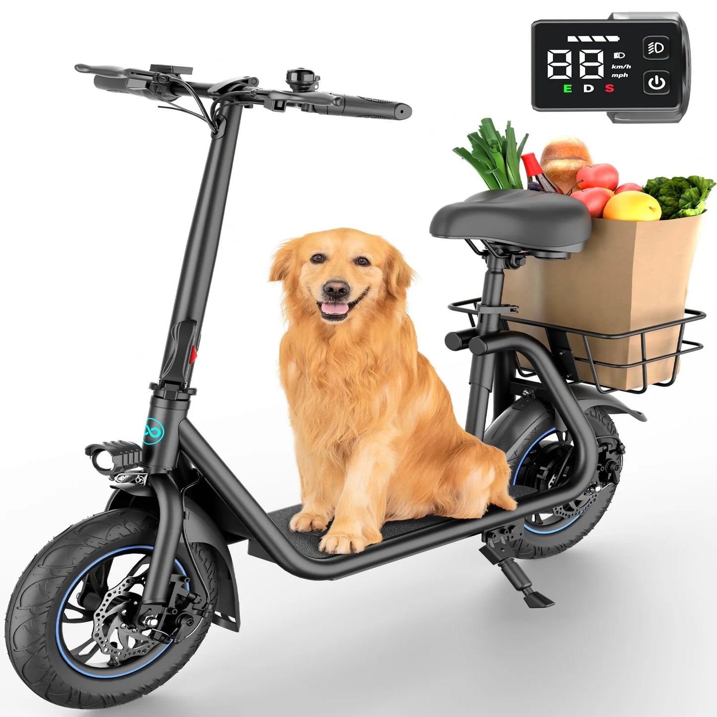 450W Electric Scooter 265 Lbs Max Load 22 Mile Range