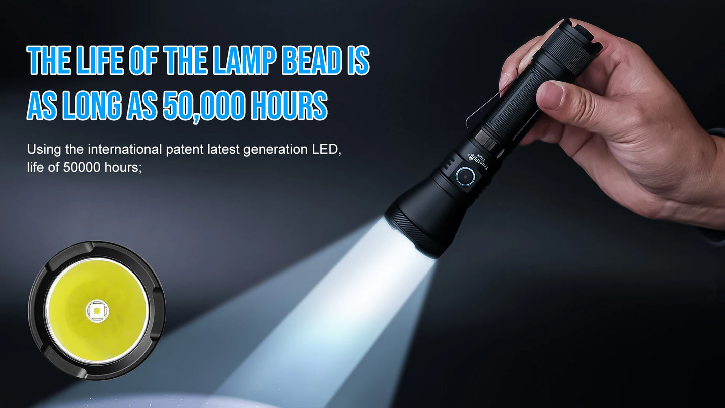 Trustfire T40R Army Tactical LED Flashlight 1800 Lumen USB Rechargeable IP68