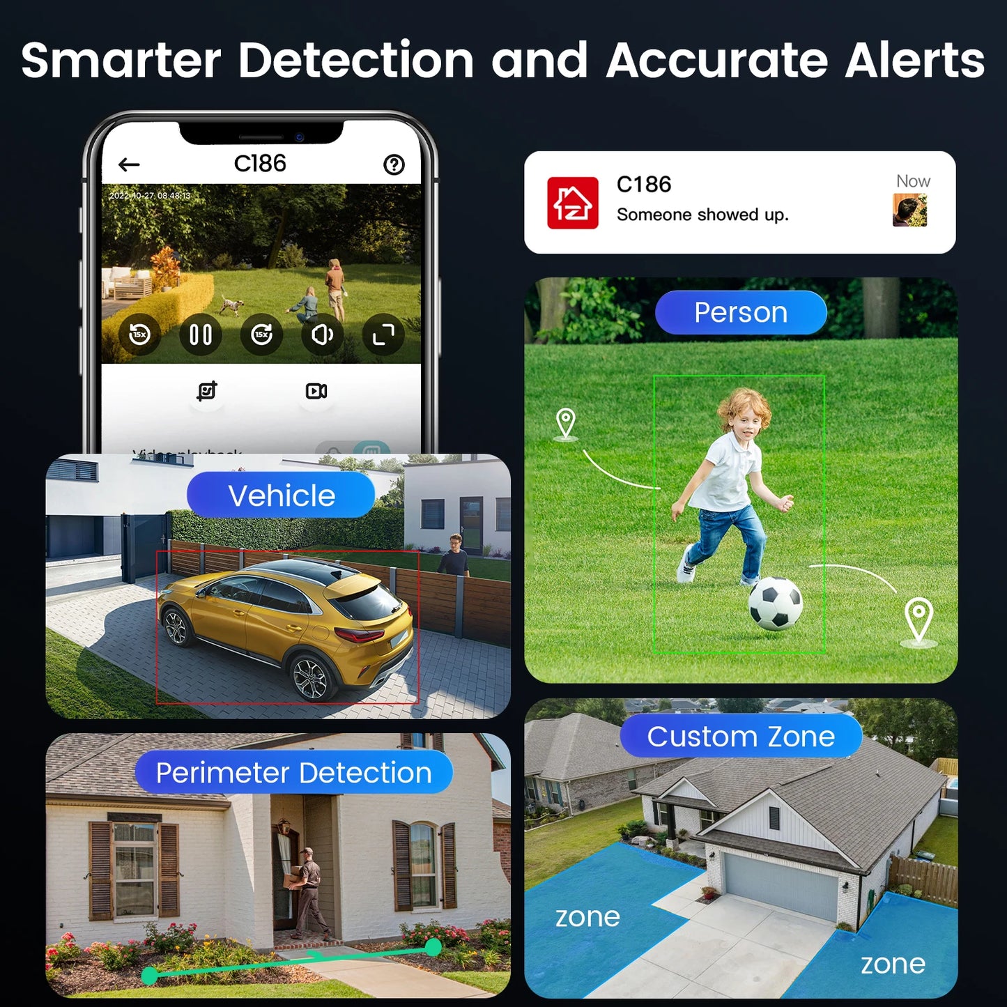 ZOSI 4K WiFi 6 Security IP Camera System Night Vision 8MP Pan Tilt Wireless Cam