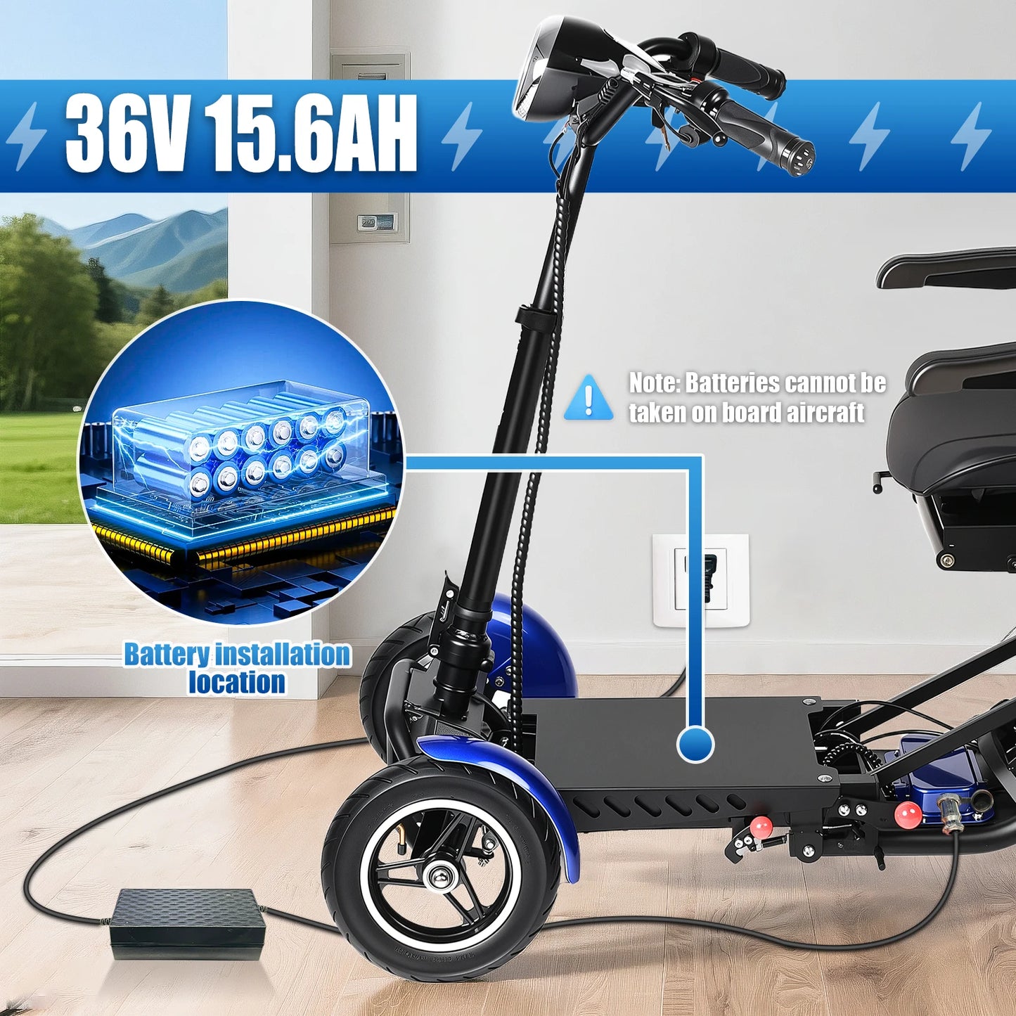 Folding Four Wheel Mobility Scooter For Seniors 11 MPH 500W