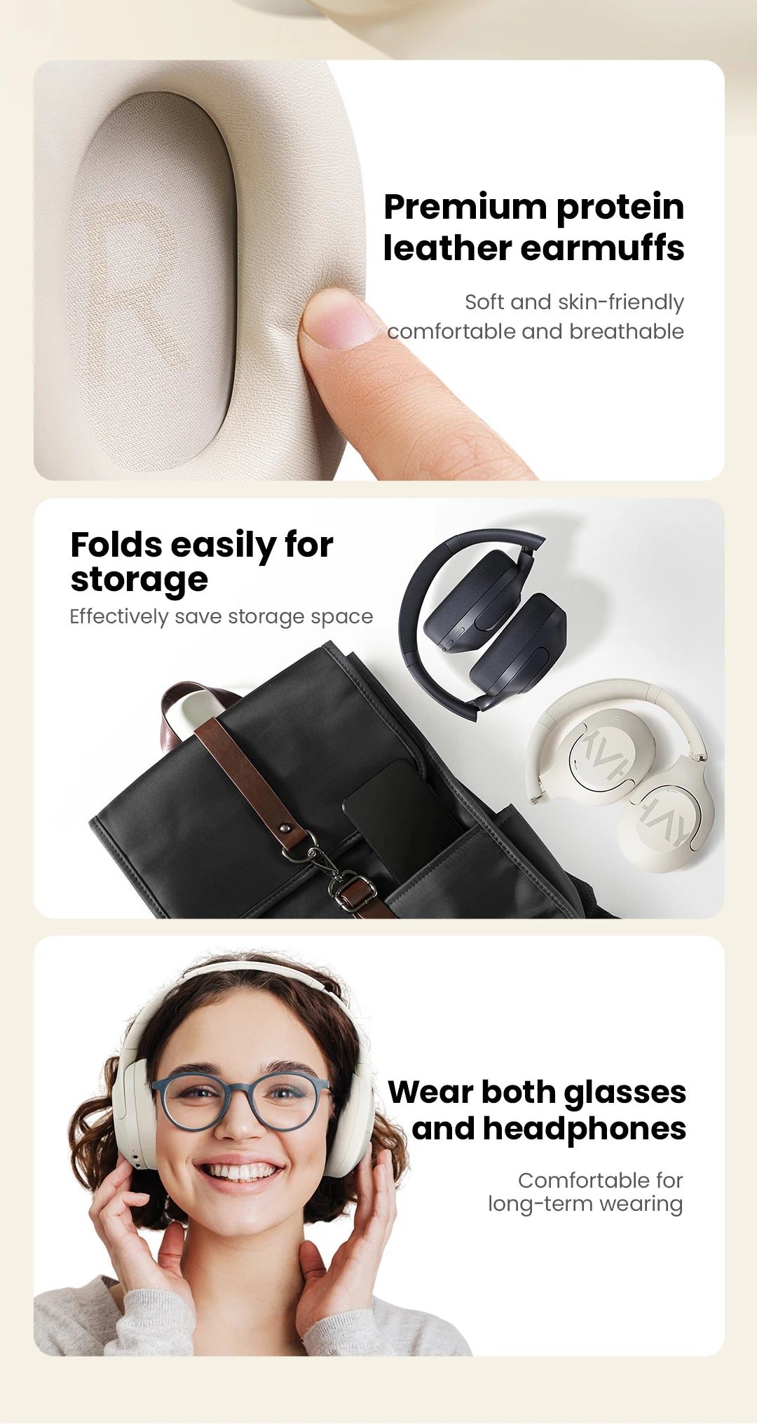 Haylou S30 Wireless Bluetooth 5.4 Headphones 43dB Noise Cancelling 40mm Driver