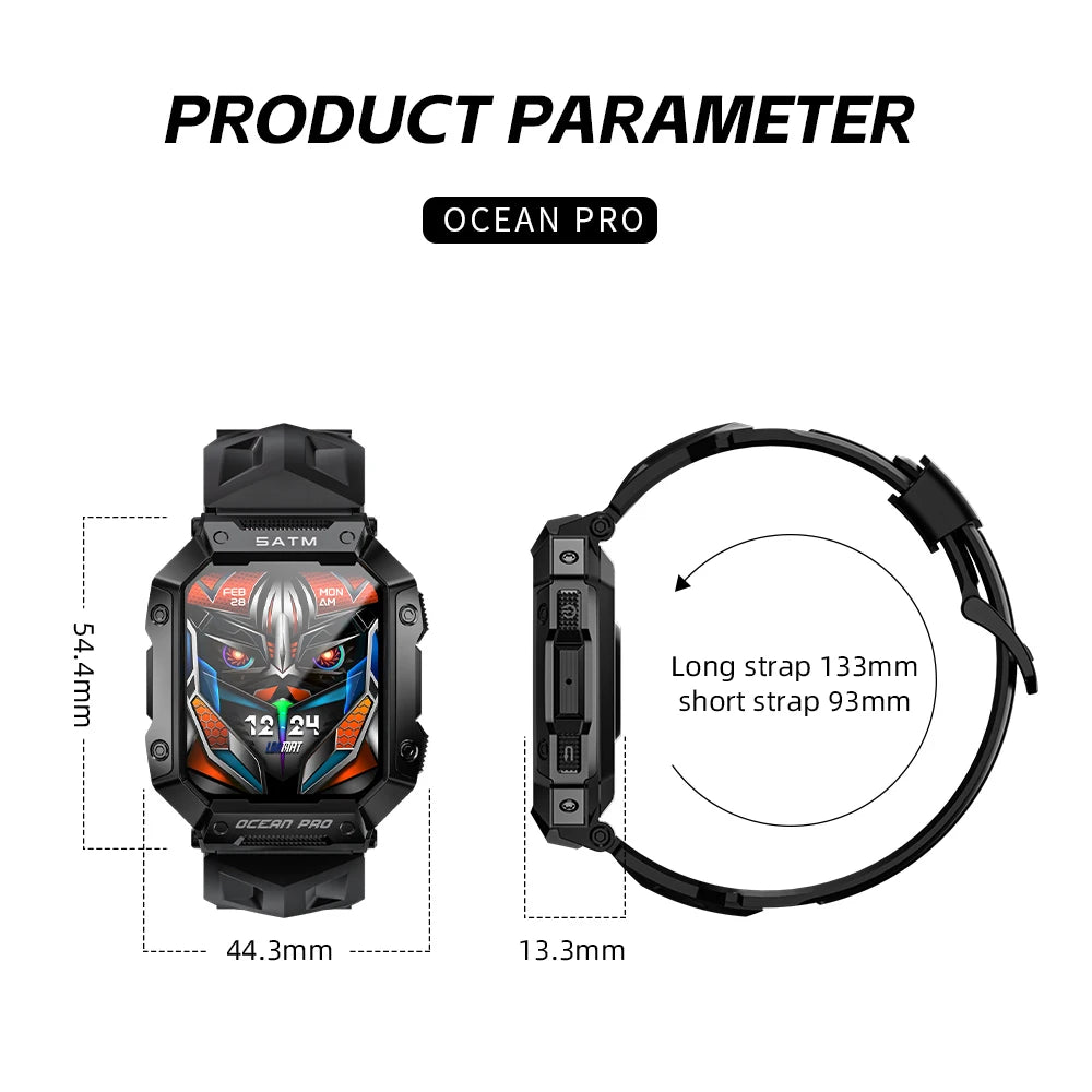 Lokmat Ocean Pro Smart Watch 5ATM Waterproof Heart Rate