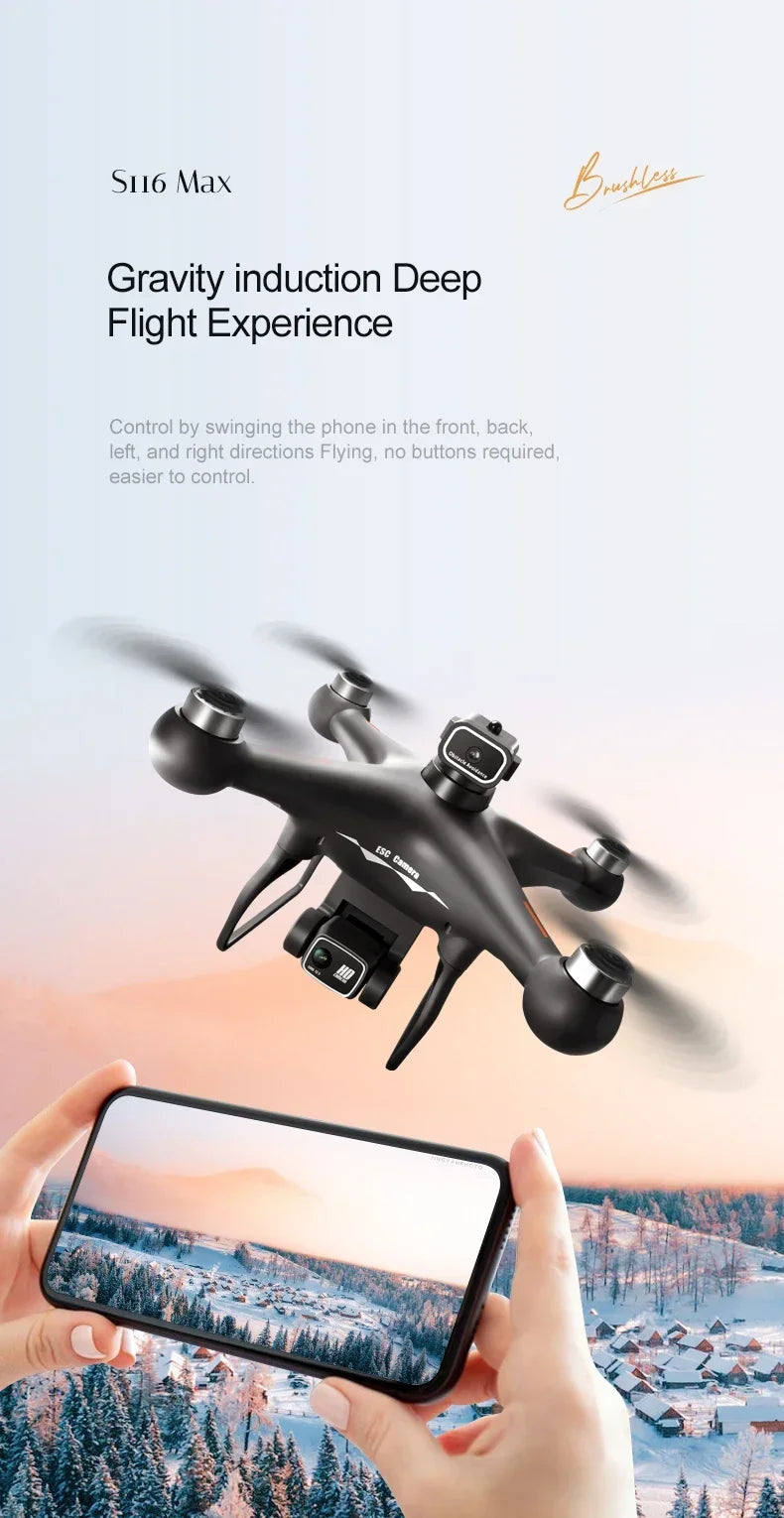 S116 MAX Drone Pro With 3 Batteries 8K Dual Camera Features