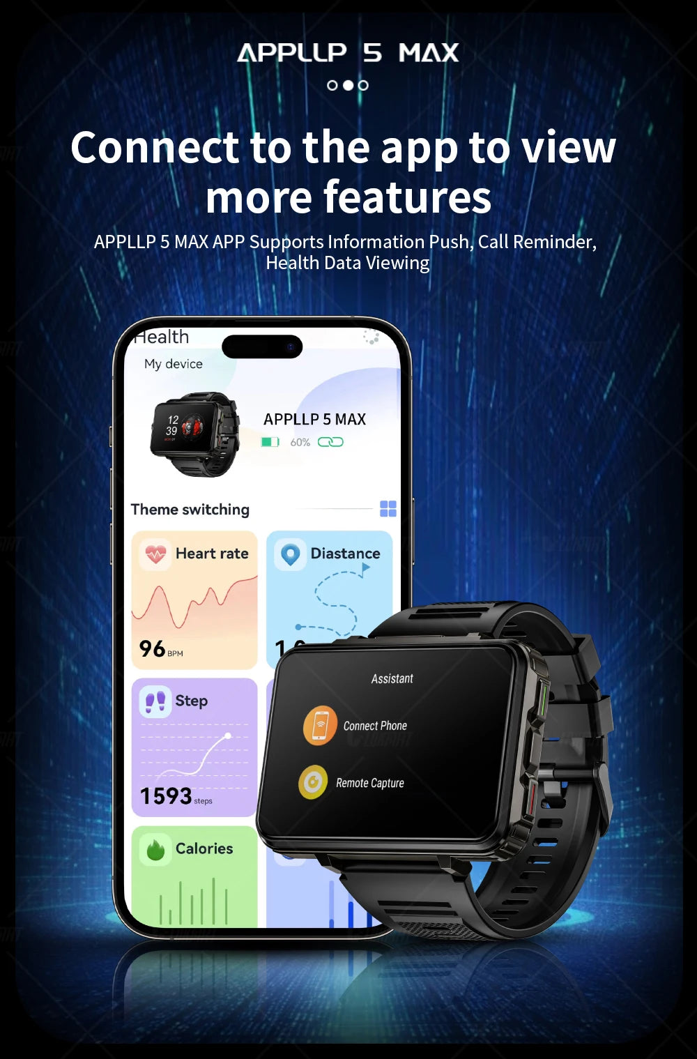 LOKMAT APPLLP 5 Max Android Watch Screen HD 4G Camera