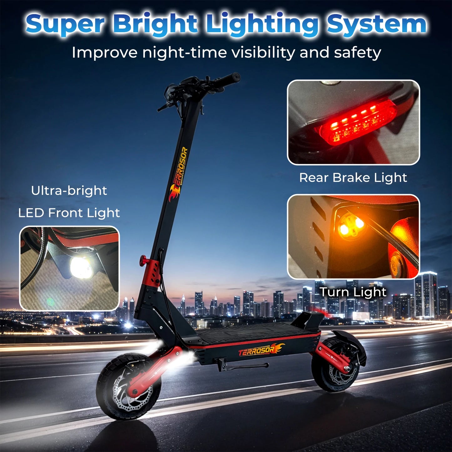 Electric Scooter For Adults 1200W 11in Off Road Tires 28MPH