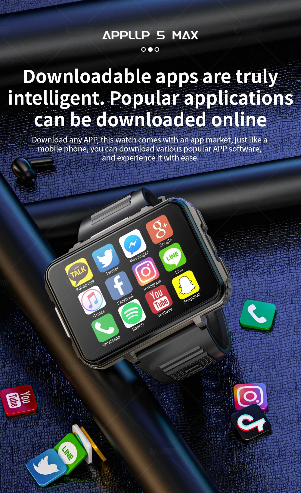 LOKMAT APPLLP 5 Max Android Watch Screen HD 4G Camera