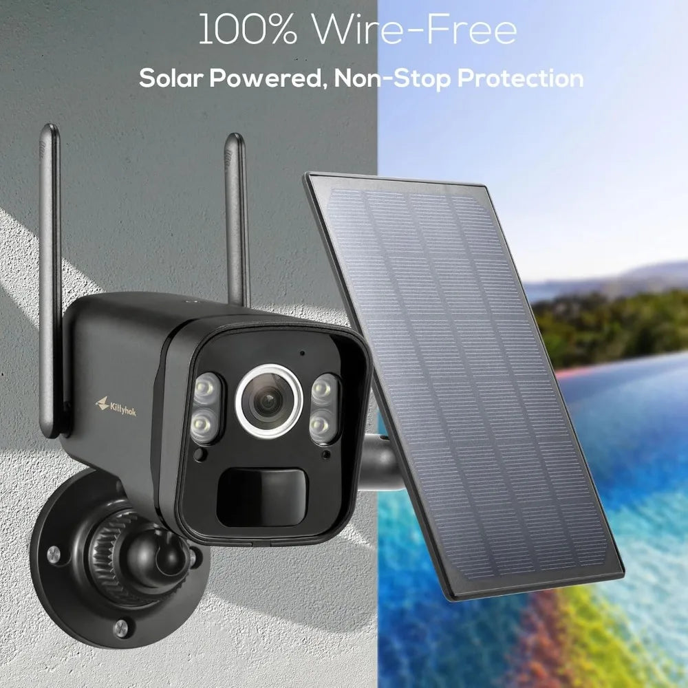 Kittyhok 2K Solar Security Camera Outdoor Wireless Smart
