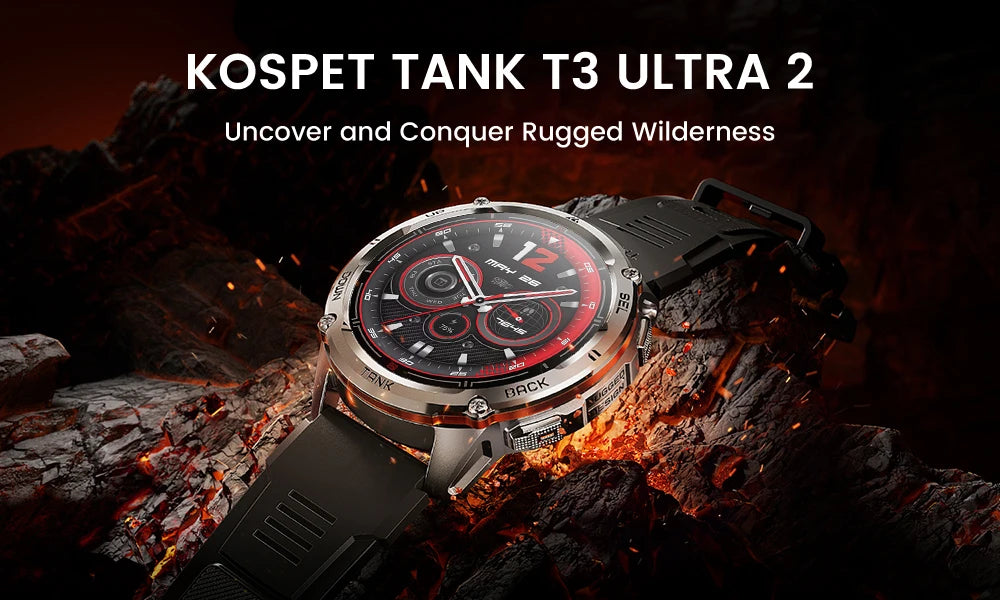 KOSPET Tank T3 Ultra 2 GPS Smartwatch 5ATM Waterproof