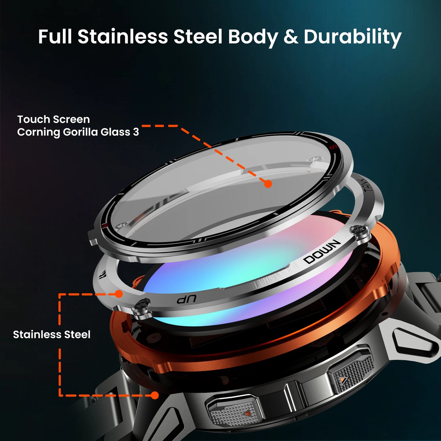 KOSPET Tank T3 Ultra 2 GPS Rugged Smartwatch Men Altimeter