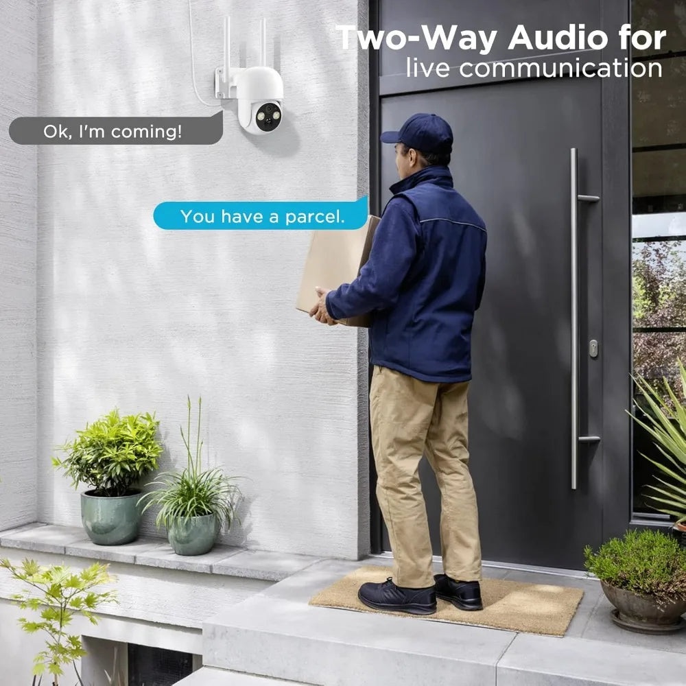 4 Pack Solar Security Cameras 4MP Pan Tilt Battery Powered