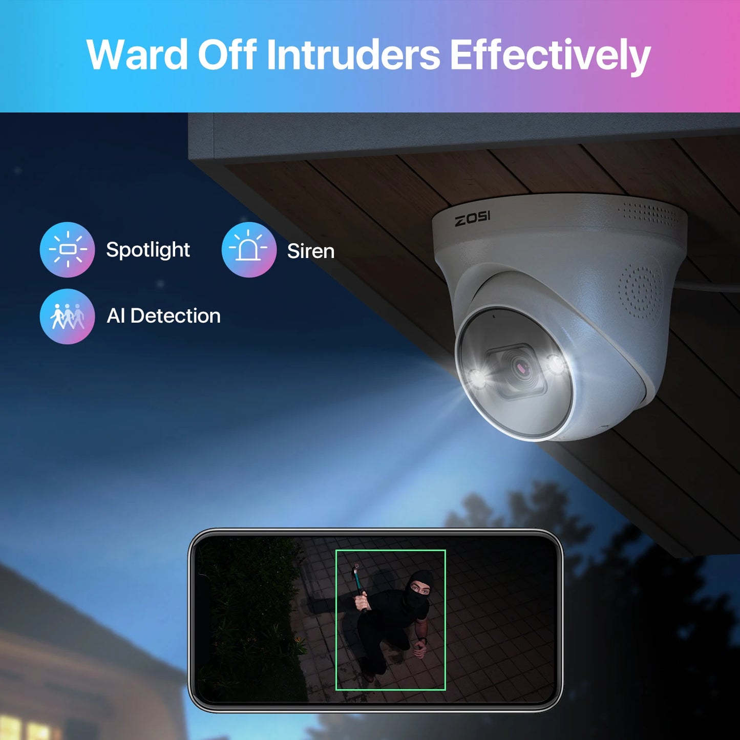 ZOSI 4K 8MP PoE Security System 16 Channel NVR 4TB AI