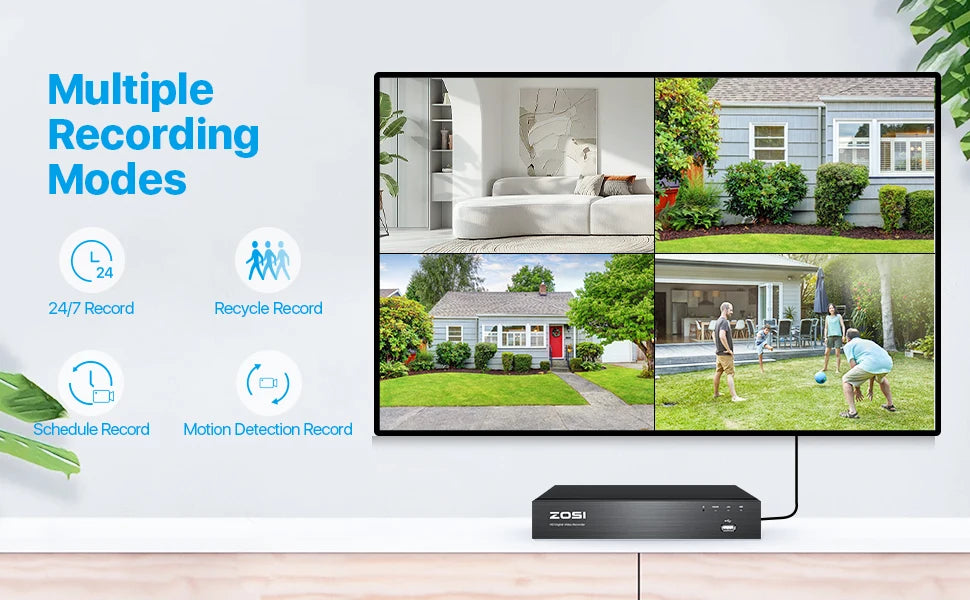 ZOSI 8CH POE Video Surveillance Kit 4K IP Cameras Outdoor