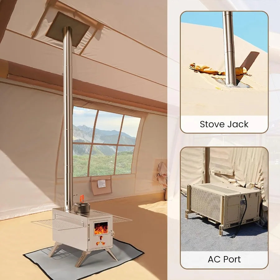 Inflatable Camping Tent Hand Pump Waterproof 4 Season