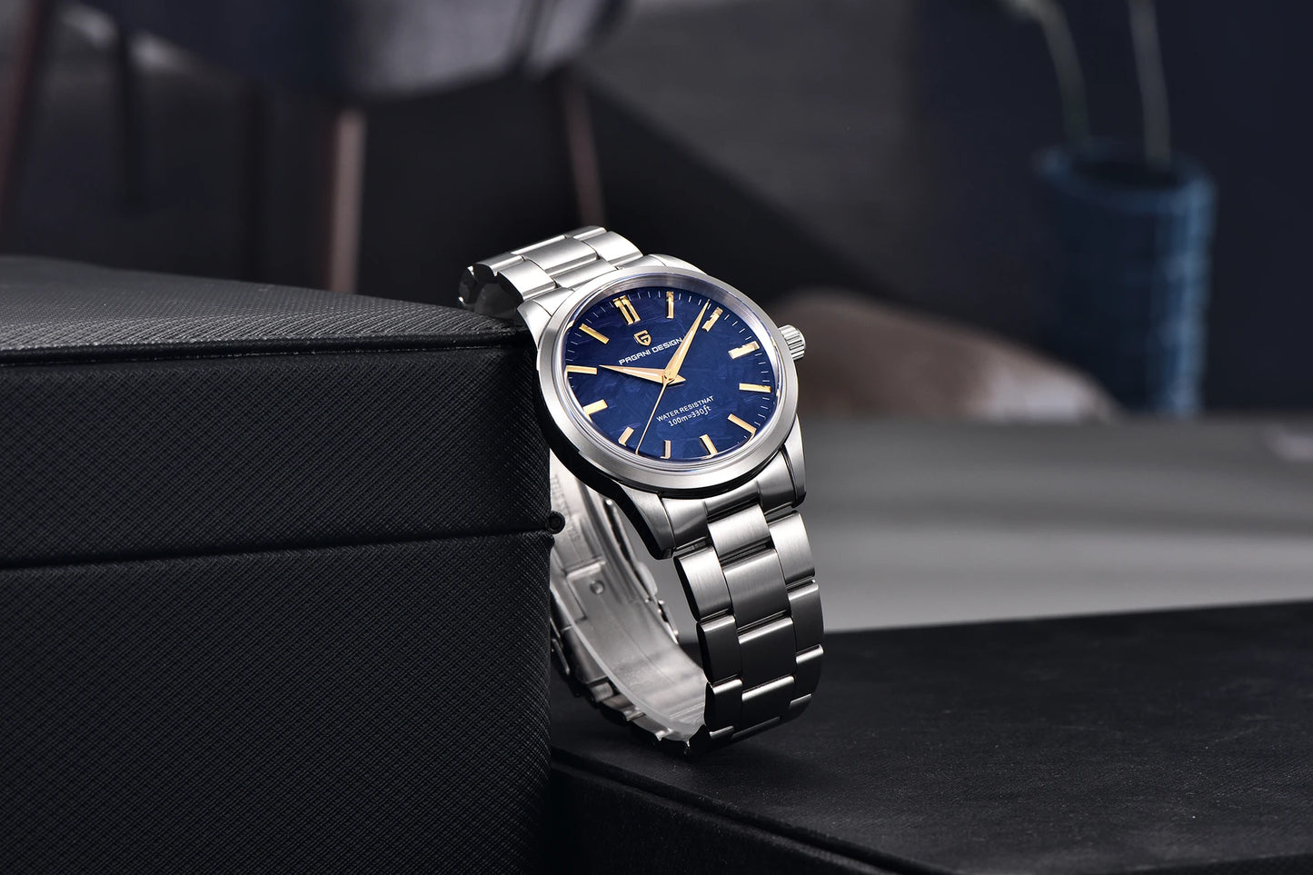 PAGANI DESIGN 40mm Ultra Thin Mens Quartz Wristwatch With Sapphire Crystal