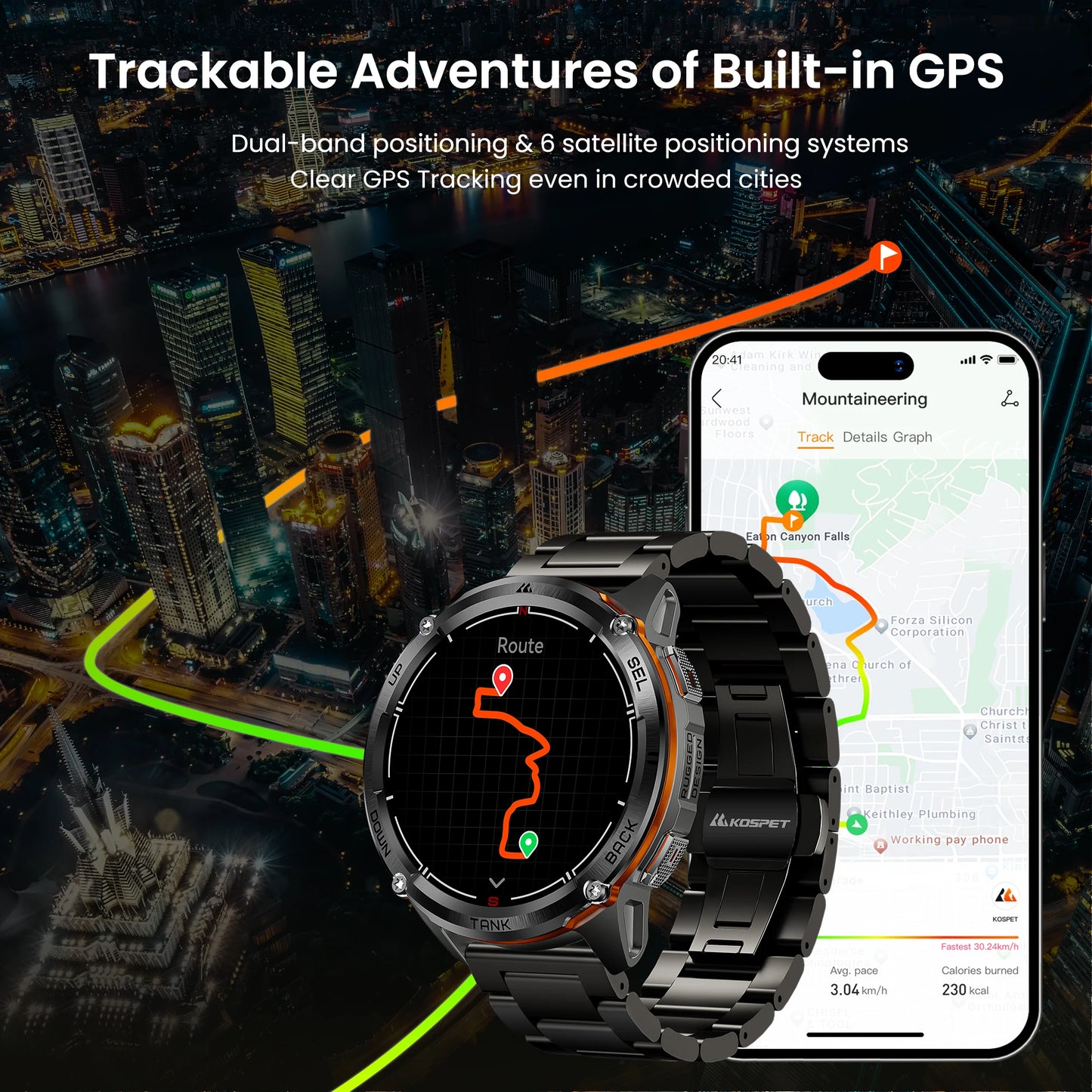 KOSPET Tank T3 Ultra 2 GPS Rugged Smartwatch Men Altimeter