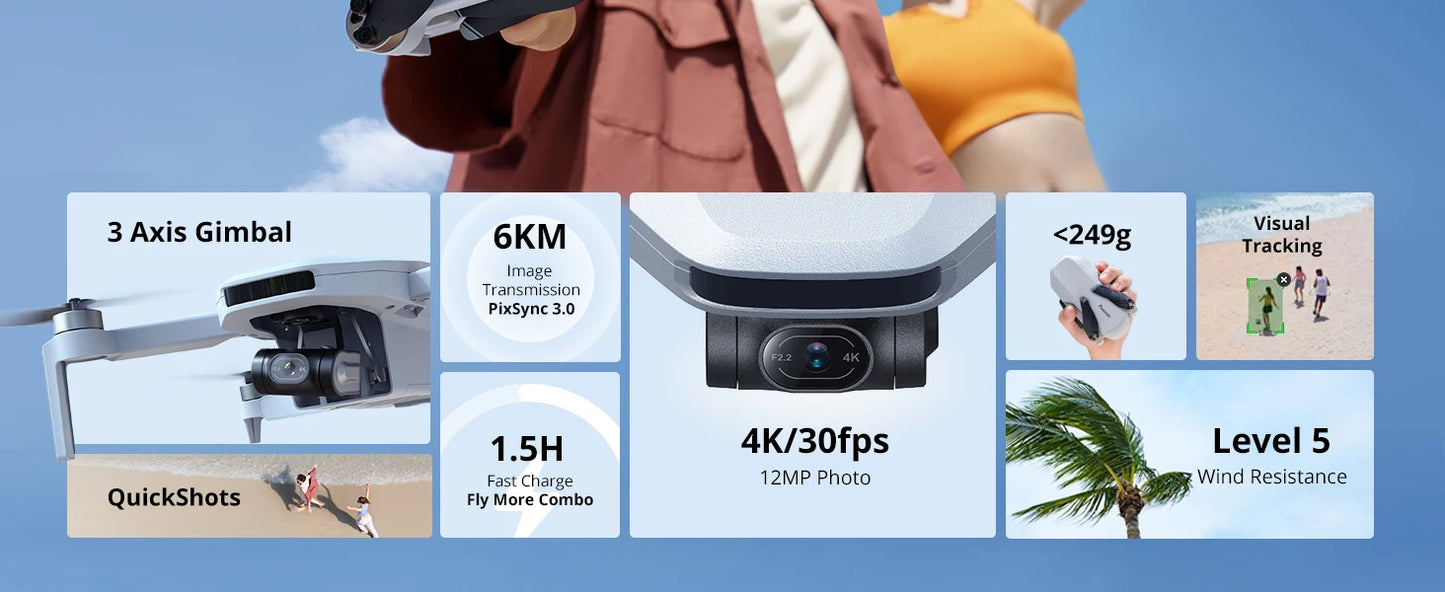 Potensic Atom 4K Drone With 3 Axis Gimbal Under 249g GPS