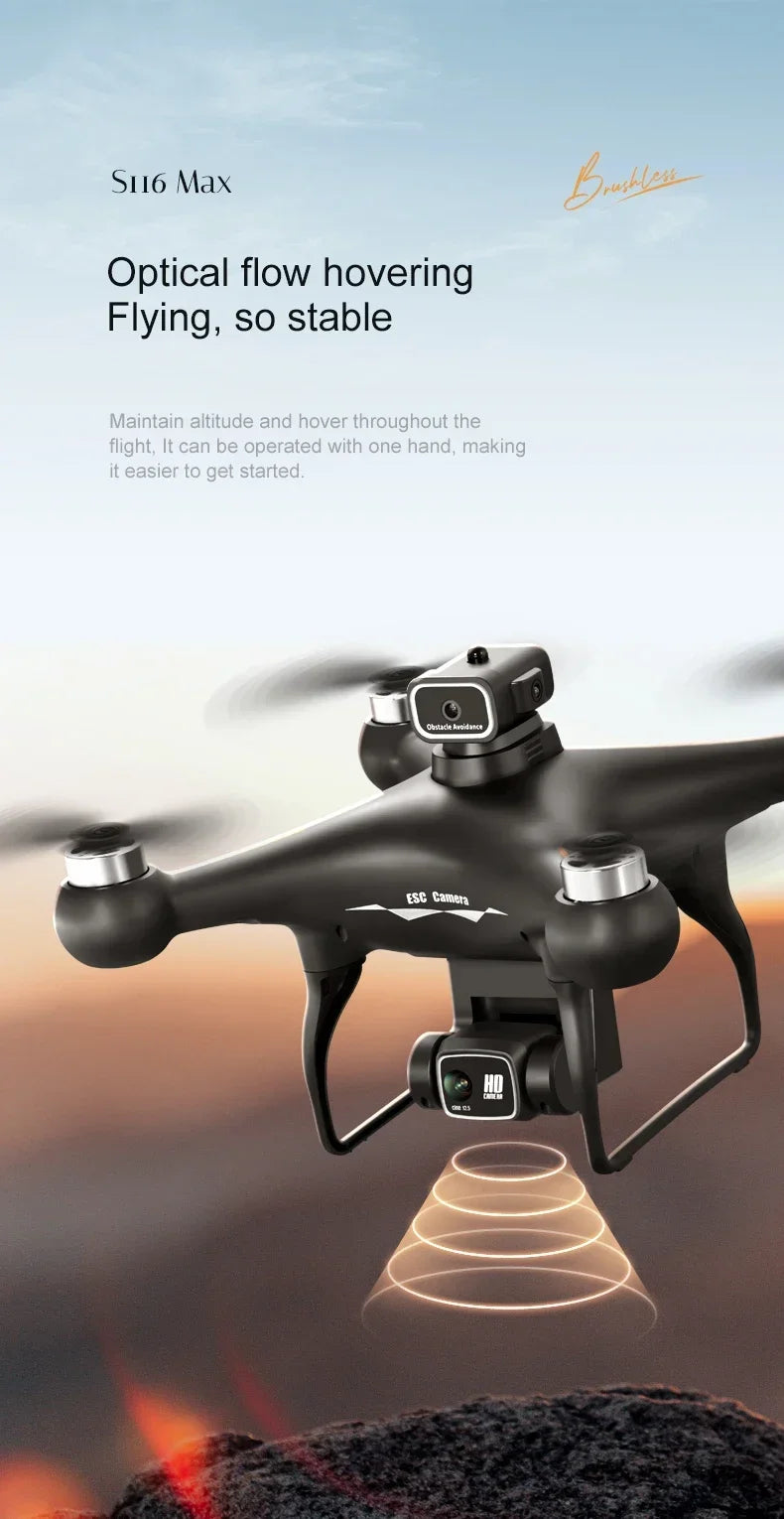 S116 MAX Drone Pro With 3 Batteries 8K Dual Camera Features
