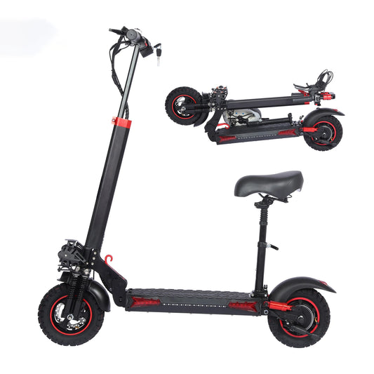 Foldable 1200W Electric Scooter With Seat Off Road Tires