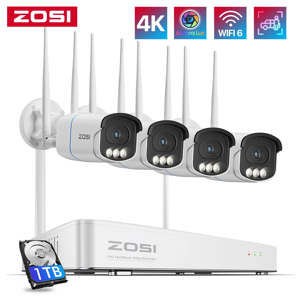 ZOSI 4K WiFi 6 Security IP Camera System Night Vision 8MP Pan Tilt Wireless Cam