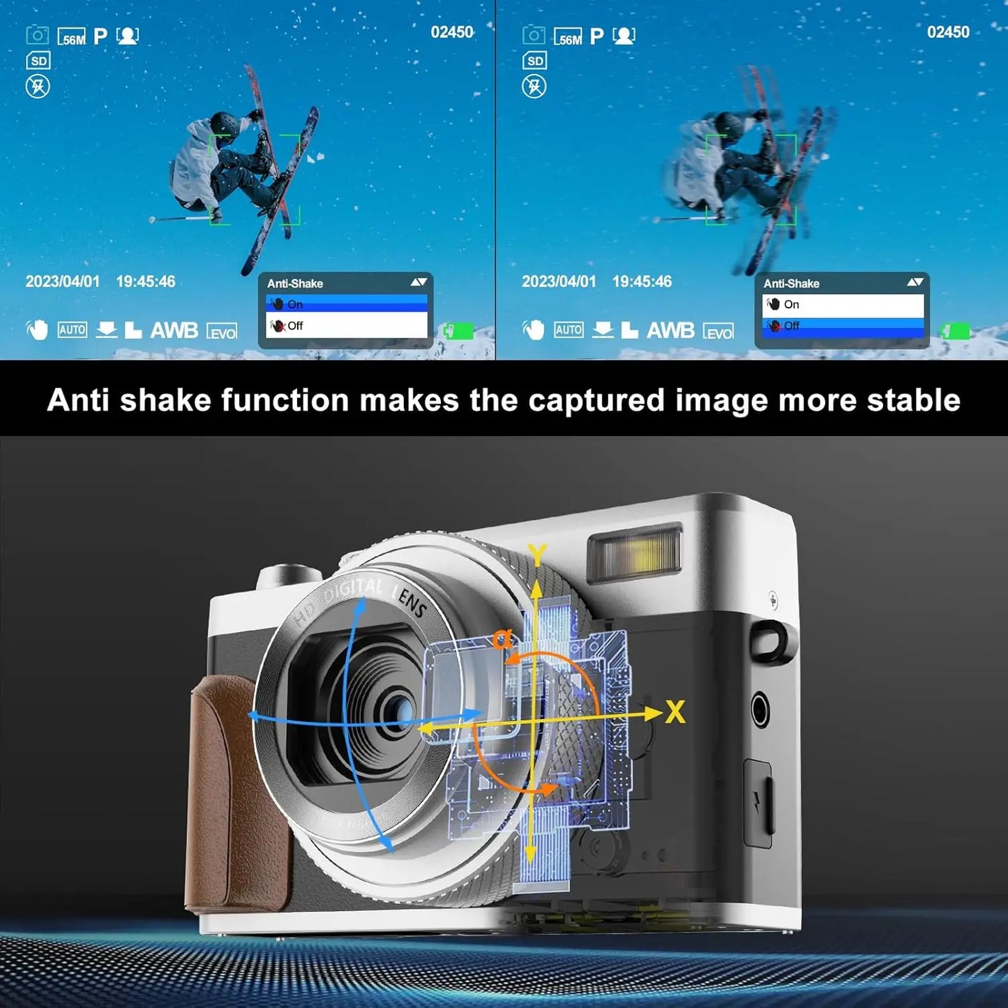 NBD 56MP Digital Camera 4K 180 Degree Flip Screen 16X Zoom