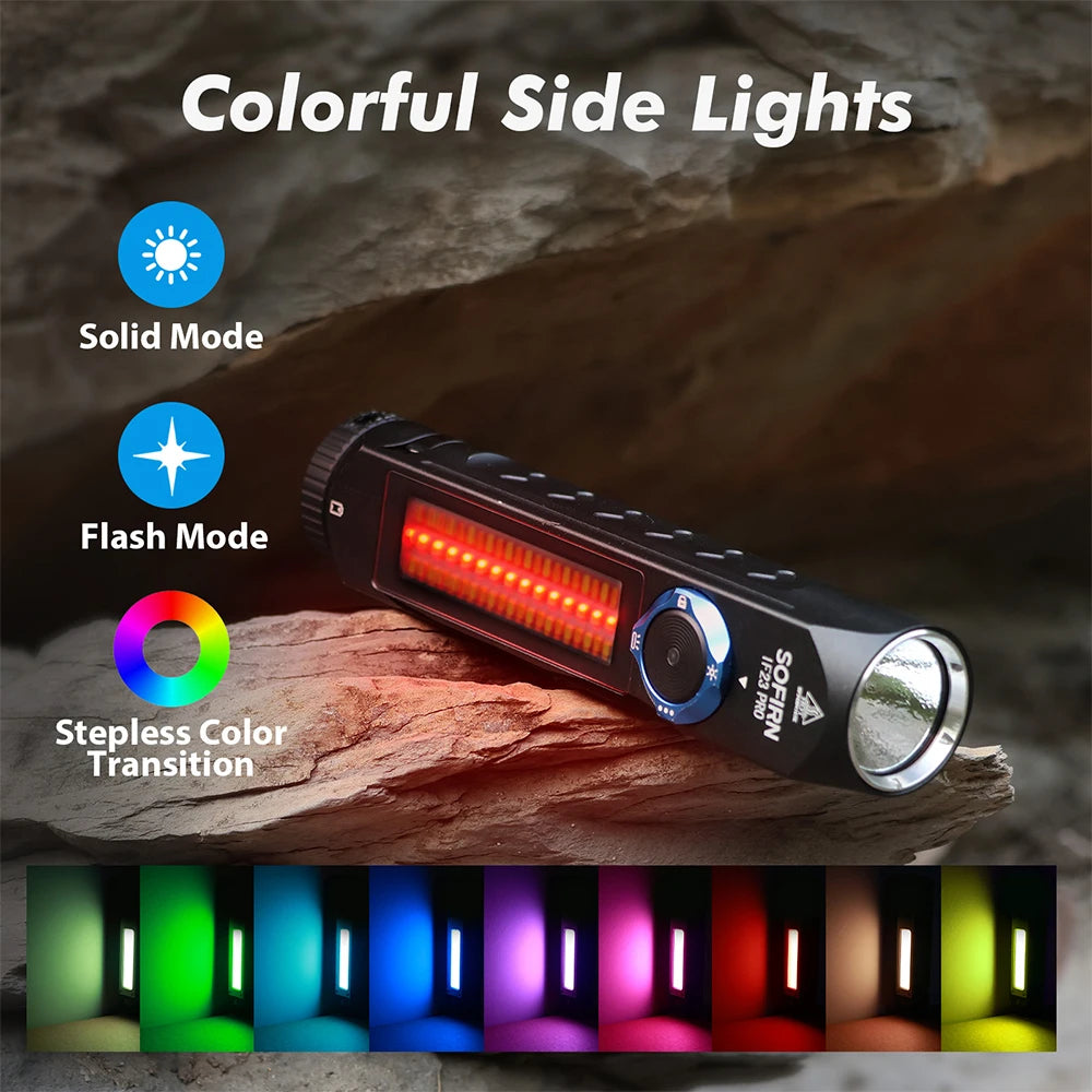 Sofirn IF23 Pro RGB LED Flashlight 5000lm 21700 USB C Rechargeable Magnetic