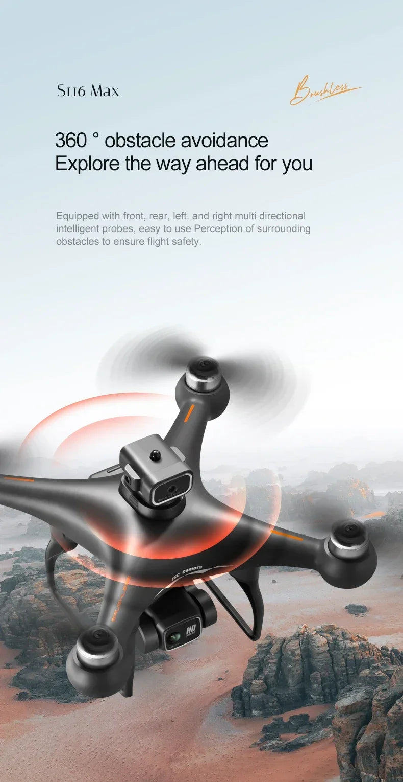 S116 MAX Drone Pro With 3 Batteries 8K Dual Camera Features