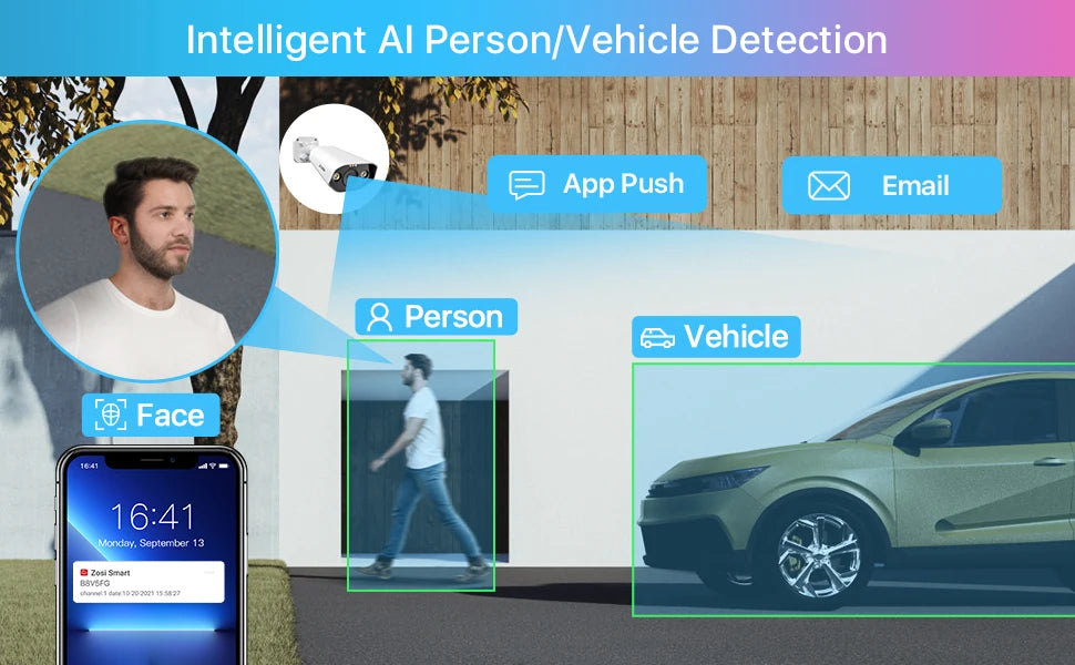 ZOSI 8CH POE Video Surveillance Kit 4K IP Cameras Outdoor