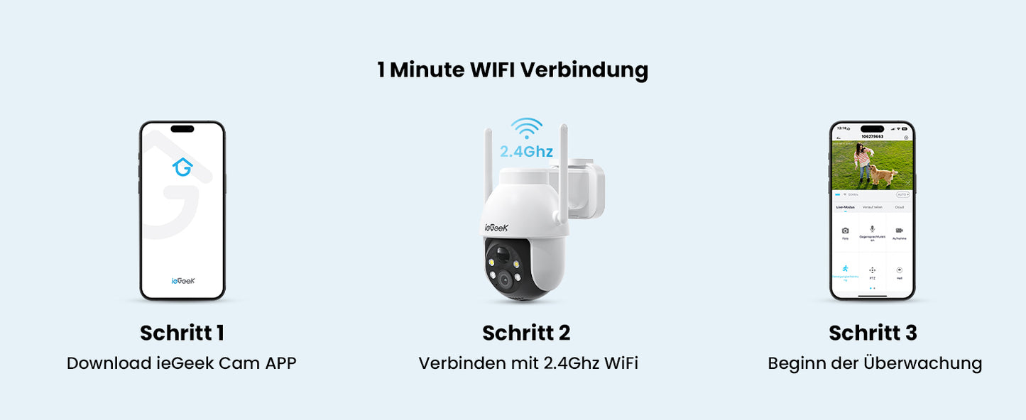 IeGeek 2K 3MP 360 PTZ Outdoor Solar Surveillance Camera