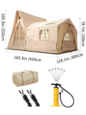Inflatable Tent 8-10 Person 135 Sqft Instant Setup Camping